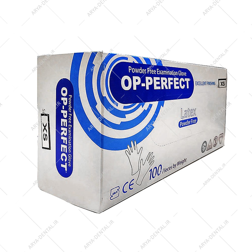 دستکش لاتکس بدون پودر op